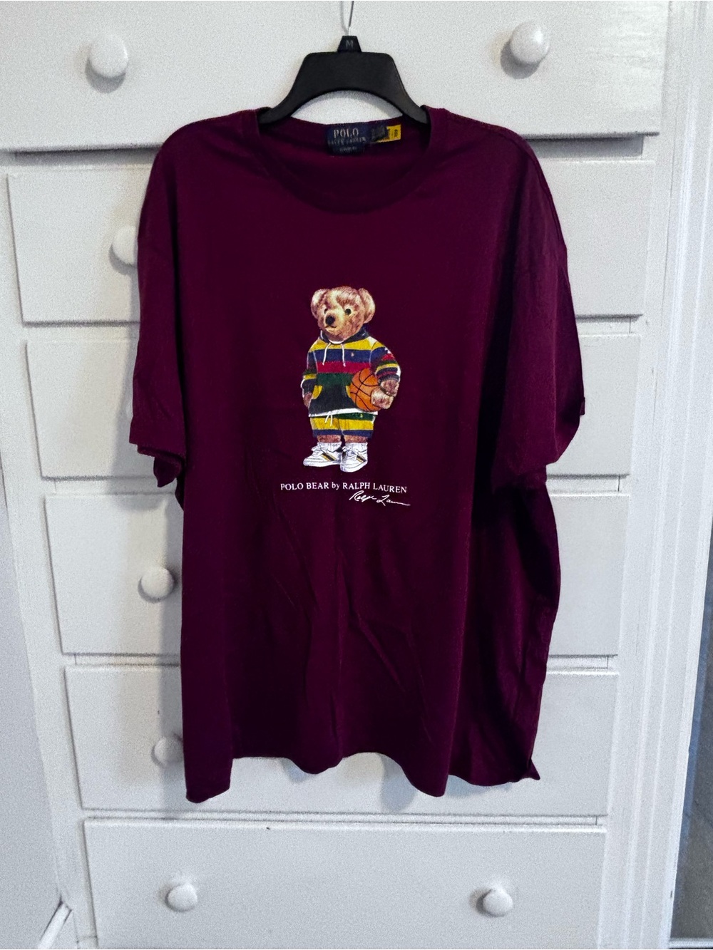 Ralph Lauren Burgundy Polo Bear Crewneck Tee